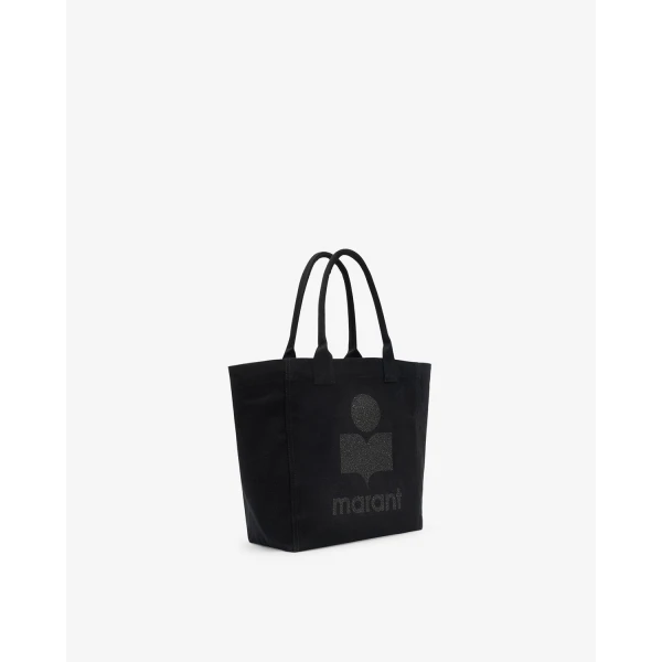 Isabel Marant Yenky Zipped Glitter Bag in Black | Totes & Top-Handle Bags | Coveti