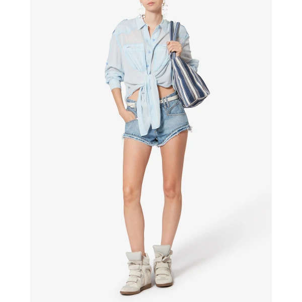 Isabel Marant Yenky Zipped Tote Bag in Blue | Totes & Top-Handle Bags | Coveti