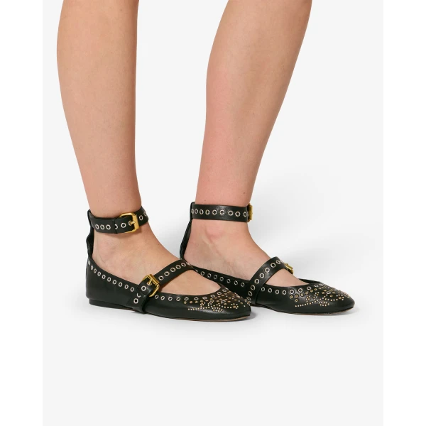 Isabel Marant Ylza Ballet Flats in Black | Flats | Coveti