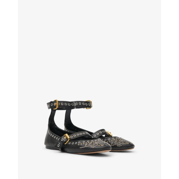 Isabel Marant Ylza Ballet Flats in Black | Flats | Coveti