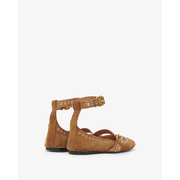 Isabel Marant Ylza Ballet Flats in Cognac | Flats | Coveti