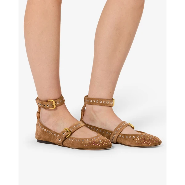 Isabel Marant Ylza Ballet Flats in Cognac | Flats | Coveti