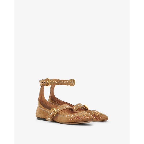 Isabel Marant Ylza Ballet Flats in Cognac | Flats | Coveti