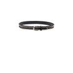 Isabel Marant Zap Leather Belt in Black and Palladium | Women | Coveti