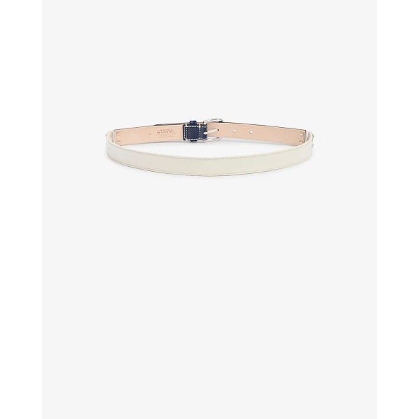 Isabel Marant Zap Leather Belt in Dark Blue and Palladium | Belts | Coveti