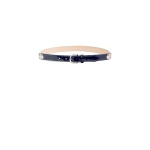 Isabel Marant Zap Leather Belt in Dark Blue and Palladium | Women | Coveti