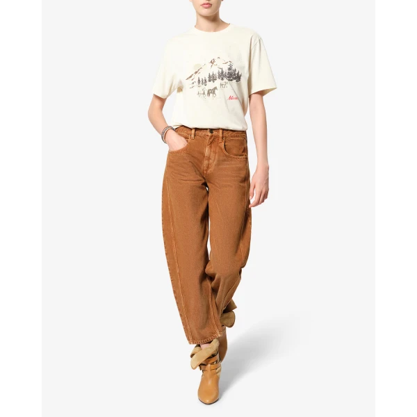 Isabel Marant Zewel Festive Mountain T-Shirt in Ecru | T-shirts | Coveti
