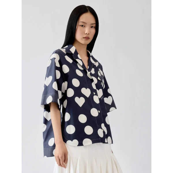 prints dots navy heart Jacquemus top