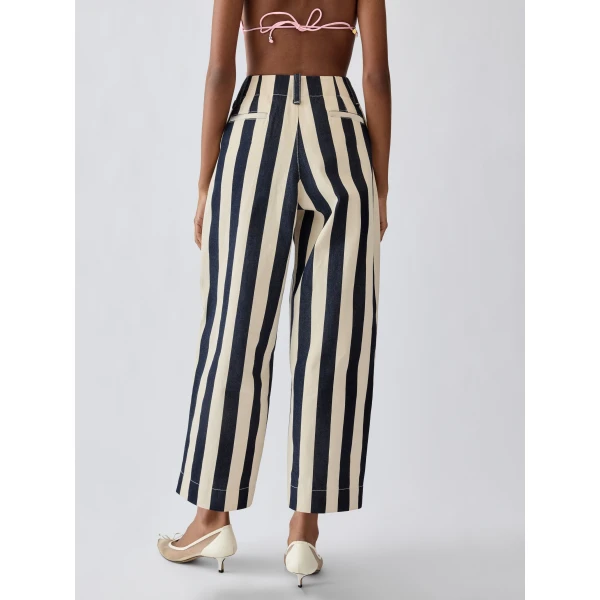 navy and white big stripes Jacquemus trousers