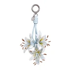 JW PEI 3D Embroidered Lily Bag Charm in Ice Blue | Bag Charms | Coveti