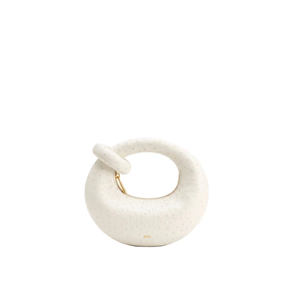 JW PEI Abacus Faux Ostrich Mini Top Handle Bag in White | Mini Bags | Coveti