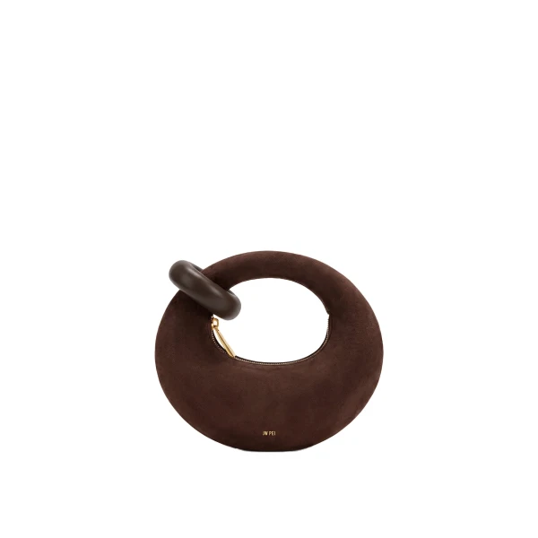 JW PEI Abacus Faux Suede Mini Top Handle Bag in Chocolate Brown | Mini Bags | Coveti