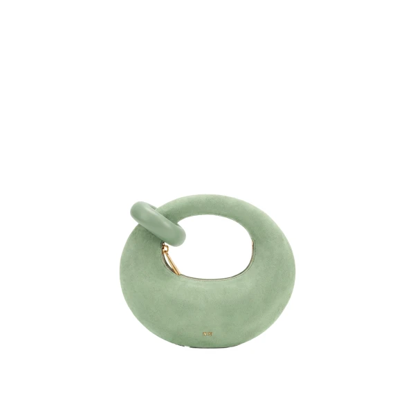JW PEI Abacus Faux Suede Mini Top Handle Bag in Light Green | Mini Bags | Coveti