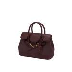 JW PEI Alina Belted Satchel Bag in Claret Canvas | Totes & Top-Handle Bags | Coveti