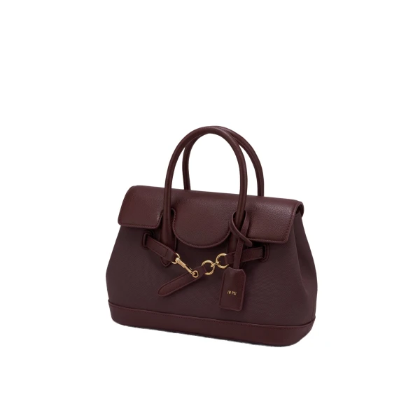 JW PEI Alina Belted Satchel Bag in Claret Canvas | Totes & Top-Handle Bags | Coveti