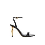 JW PEI Alivia Gold Metal Heel Sandals in Black JW PEI Alivia Gold Metal Heel Sandals in Black | Sandals | Coveti