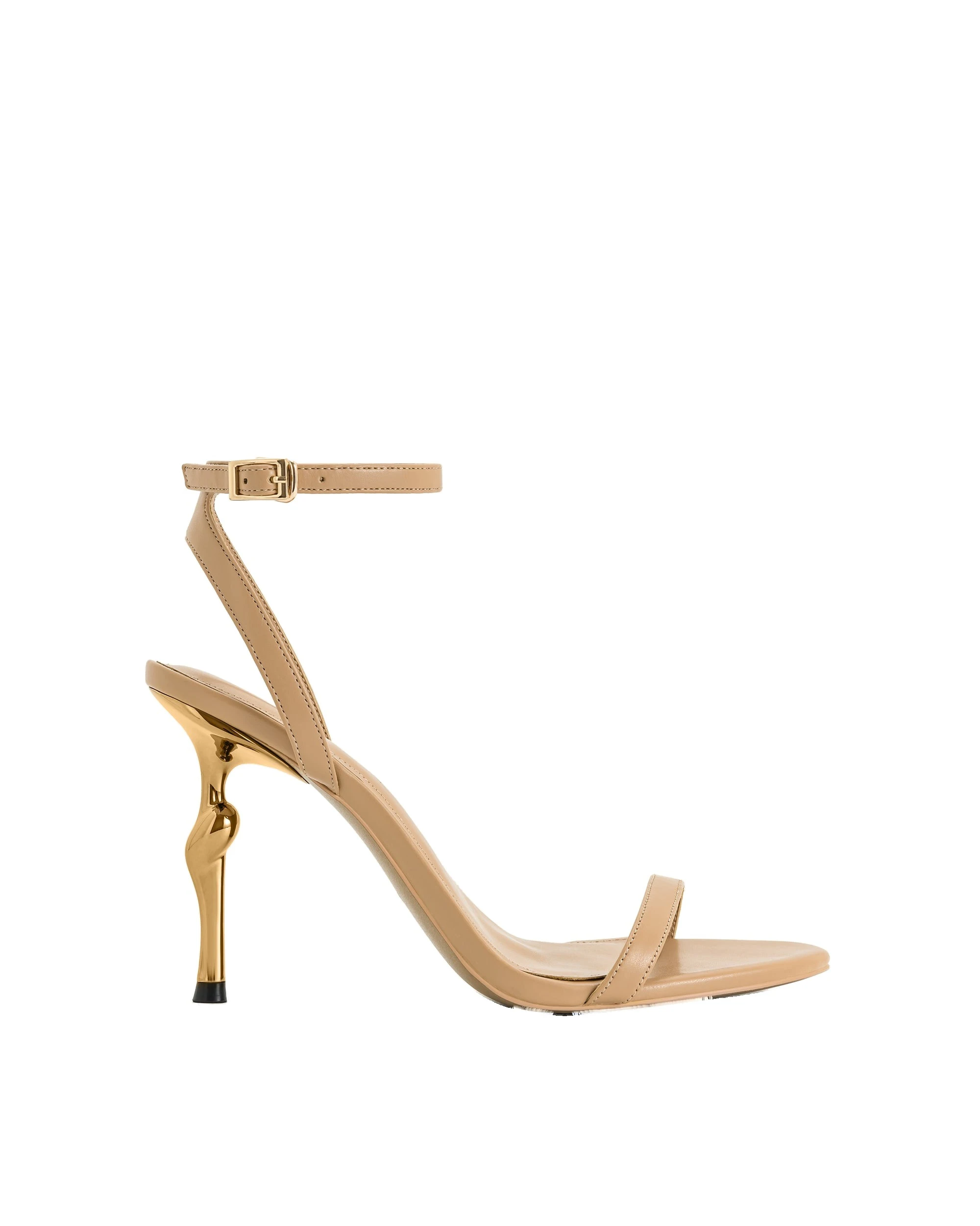 JW PEI Alivia Gold Metal Heel Sandals in Khaki JW PEI Alivia Gold Metal Heel Sandals in Khaki | Sandals | Coveti