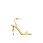 JW PEI Alivia Gold Metal Heel Sandals in Pale Yellow | Sandals | Coveti
