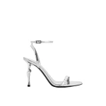 JW PEI Alivia Gold Metal Heel Sandals in Silver | Sandals | Coveti