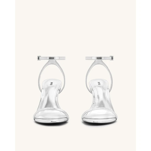 JW PEI Alivia Gold Metal Heel Sandals in Silver | Sandals | Coveti