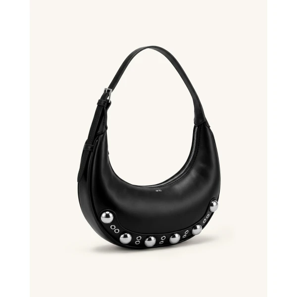 JW PEI Althea Studded Hobo Bag in Black | Shoulder & Crossbody Bags | Coveti