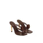 JW PEI Amara 3D Tulip Heeled Sandals in Dark Brown | Sandals | Coveti