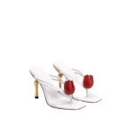 JW PEI Amara 3D Tulip Heeled Sandals in White | Sandals | Coveti