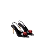 JW PEI Amara 3D Tulip Slingback Heels in Black | Heels | Coveti