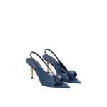 JW PEI Amara 3D Tulip Slingback Heels in Denim Blue | Heels | Coveti