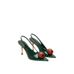 JW PEI Amara 3D Tulip Slingback Heels in Emerald Green | Heels | Coveti