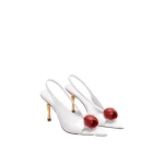 JW PEI Amara 3D Tulip Slingback Heels in White | Heels | Coveti