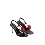 JW PEI Amara 3D Tulip Toe-Post Heels in Black | Heels | Coveti