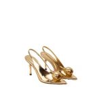 JW PEI Amara Metallic 3D Tulip Slingback Heels in Gold | Heels | Coveti