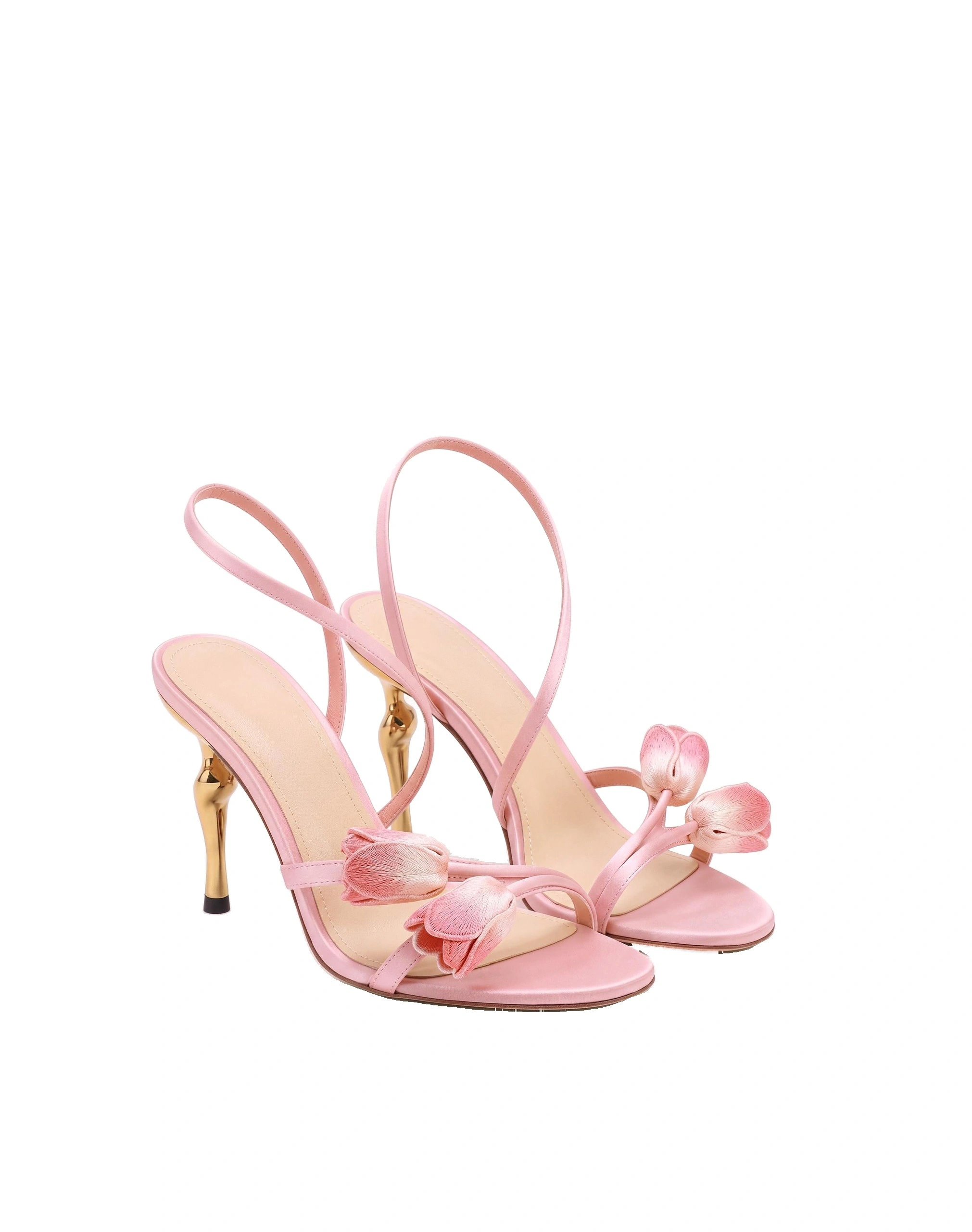 JW PEI Amara Tulip Embroidered Wraparound Heels in Pink JW PEI Amara Tulip Embroidered Wraparound Heels in Pink | Heels | Coveti
