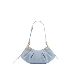 JW PEI Amelia Faux Suede Pleated Shoulder Bag in Sky Blue | Shoulder & Crossbody Bags | Coveti
