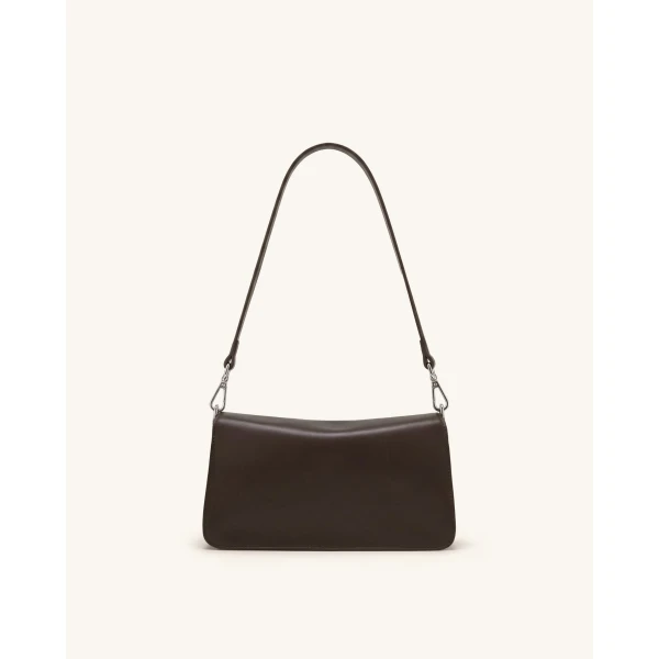 JW PEI Amelie Front-Pocket Flap Shoulder Bag in Chocolate Brown | Shoulder & Crossbody Bags | Coveti
