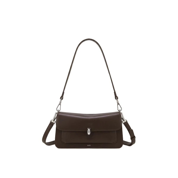 JW PEI Amelie Front-Pocket Flap Shoulder Bag in Chocolate Brown | Shoulder & Crossbody Bags | Coveti