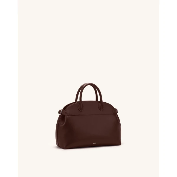 JW PEI Arden Curved Top Handle Bag in Dark Brown | Totes & Top-Handle Bags | Coveti