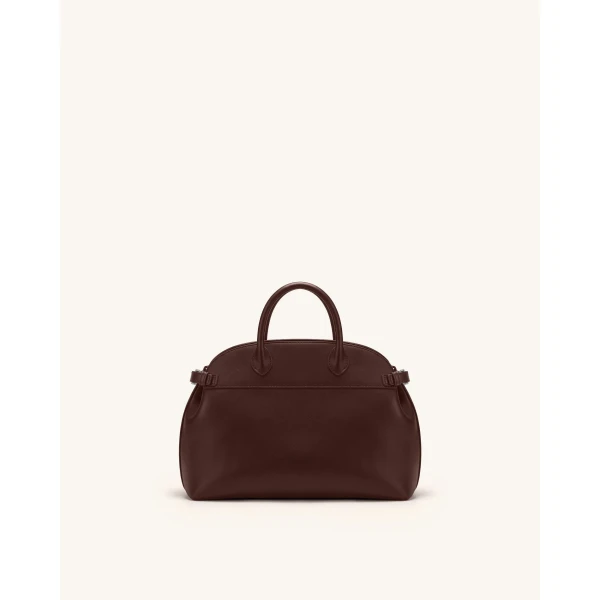 JW PEI Arden Curved Top Handle Bag in Dark Brown | Totes & Top-Handle Bags | Coveti