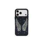 JW PEI Artificial Crystal Angel Wings Phone Case in Black | Phone Cases | Coveti