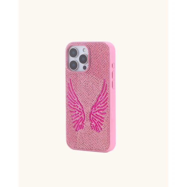 JW PEI Artificial Crystal Angel Wings Phone Case in Pink | Phone Cases | Coveti