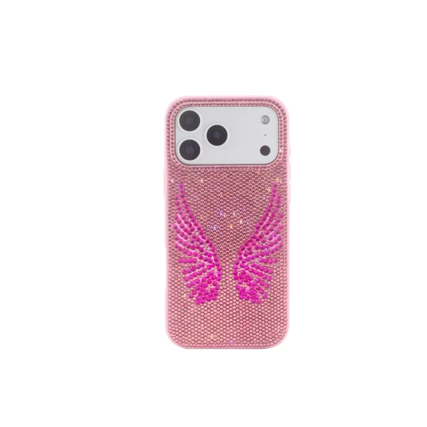 JW PEI Artificial Crystal Angel Wings Phone Case in Pink | Phone Cases | Coveti