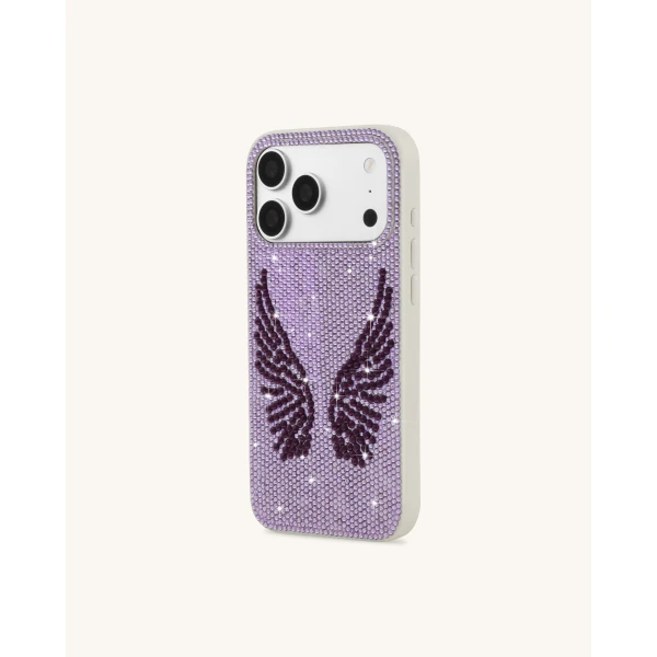 JW PEI Artificial Crystal Angel Wings Phone Case in White & Purple | Phone Cases | Coveti