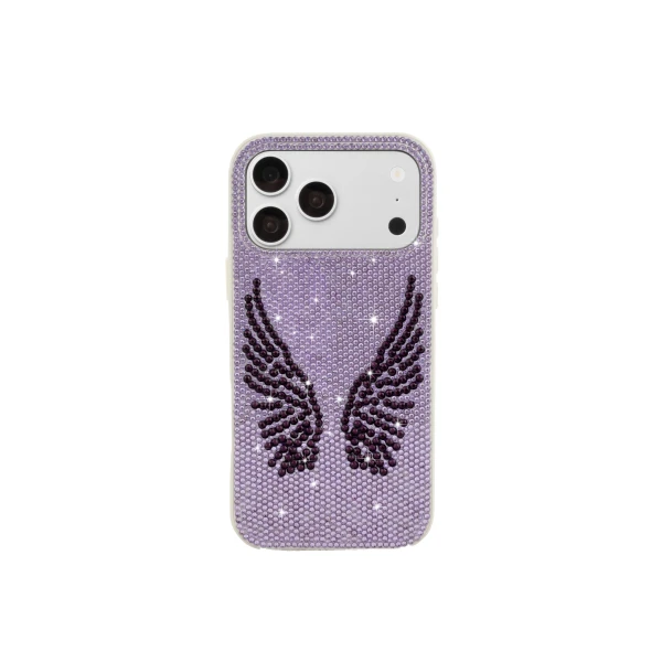 JW PEI Artificial Crystal Angel Wings Phone Case in White & Purple | Phone Cases | Coveti