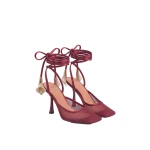 JW PEI Astrid Calla Lily Lace-Up Mesh Pumps in Burgundy JW PEI Astrid Calla Lily Lace-Up Mesh Pumps in Burgundy | Heels | Coveti