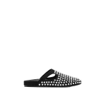 JW PEI Athena Artificial Crystal Flat Mules in Black | Mules | Coveti