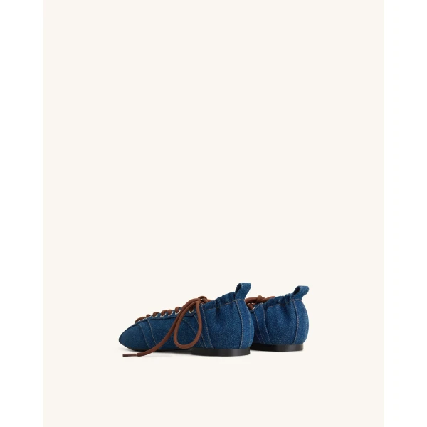 JW PEI Ava Lace-Up Flats in Denim Blue | Flats | Coveti