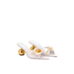JW PEI Bianca Calla Lily Sphere Heel Mules in White | Mules | Coveti