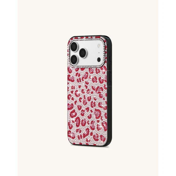JW PEI Bold Leopard Print Artificial Crystal Phone Case in Black | Phone Cases | Coveti