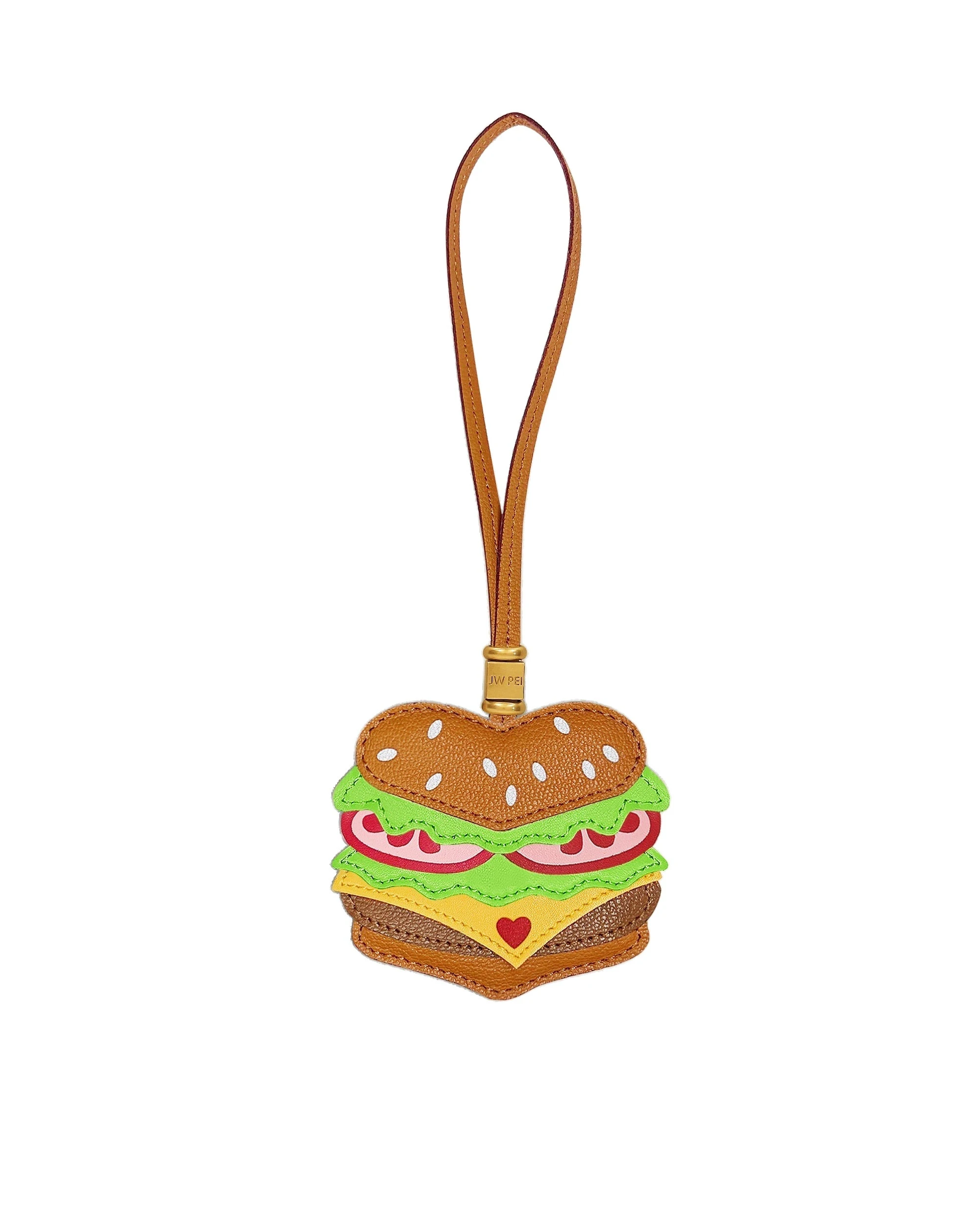 JW PEI Burger Bag Charm in Brown JW PEI Burger Bag Charm in Brown | Bag Charms | Coveti